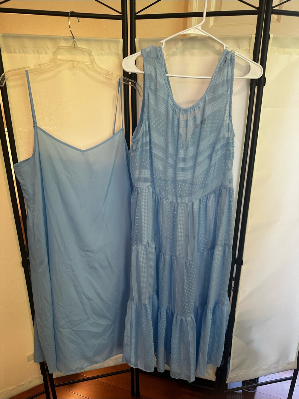 Jcrew Light Blue Sleeveless Slip and Tiered Maxi Dress Set